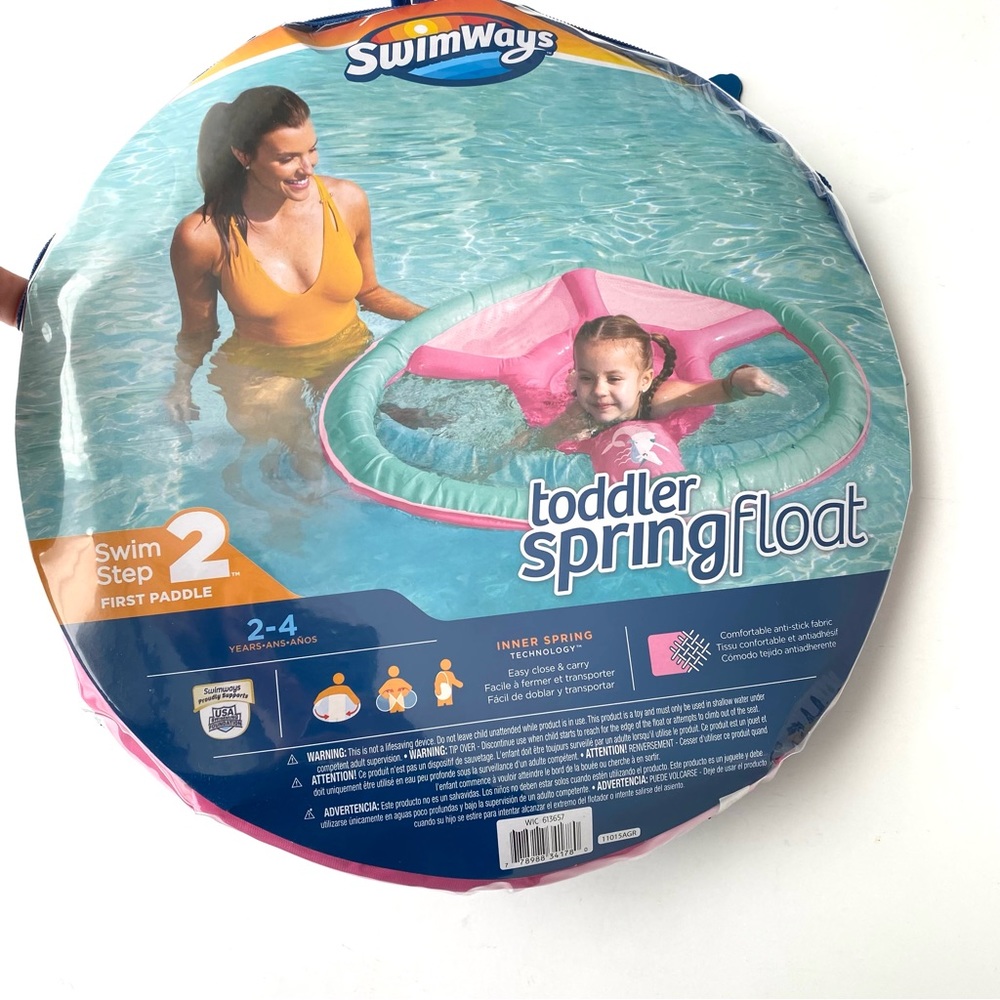 SWIMWAYS New $40 Pink Easy Fold Round Toddler Spring Float Age 2-4yr TP1